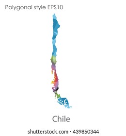 Chile map in geometric polygonal style.Abstract gems triangle,modern design background. Vector illustration EPS10