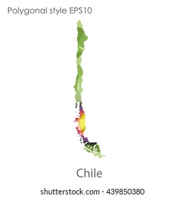 Chile map in geometric polygonal style.Abstract gems triangle,modern design background. Vector illustration EPS10
