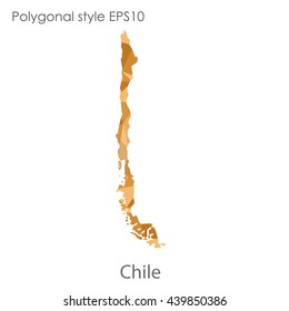 Chile map in geometric polygonal style.Abstract gems triangle,modern design background. Vector illustration EPS10