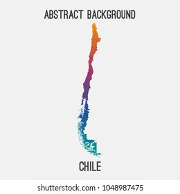 Chile map in geometric polygonal,mosaic style.Abstract tessellation,modern design background,low poly. Geometric cover, mockup. Vector illustration.