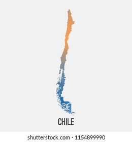 Chile map in geometric polygonal,mosaic style.Abstract tessellation,modern design background,low poly. Geometric cover, mockup. Vector illustration.