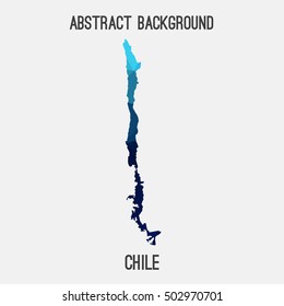 Chile map in geometric polygonal,mosaic style.Abstract tessellation,modern design background,low poly. Vector illustration.