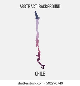 Chile map in geometric polygonal,mosaic style.Abstract tessellation,modern design background,low poly. Vector illustration.