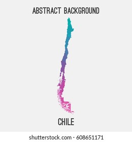 Chile map in geometric polygonal,mosaic style.Abstract tessellation,modern design background,low poly. Vector illustration.