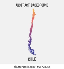 Chile map in geometric polygonal,mosaic style.Abstract tessellation,modern design background,low poly. Vector illustration.