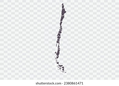 Chile Map Graphite Color on White Background quality files Png