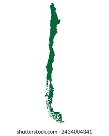 Chile map. Map of Chile in green color