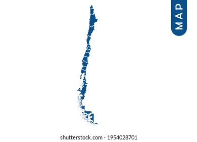 Chile map High Detailed on white background. Abstract design vector illustration eps 10