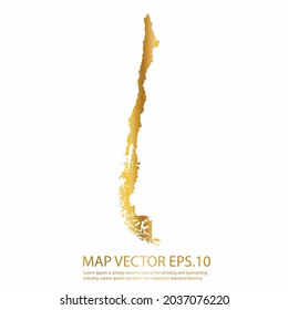 Chile map High Detailed on white background. gold gradient color. Abstract design vector illustration eps 10