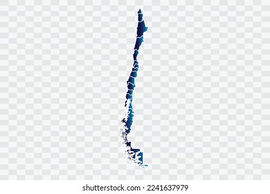 Chile Map indigo Color on White Background quality files   png