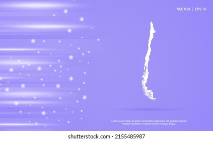 Chile map isolated on purple background. Vector Illustration.