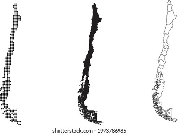 Chile map isolated on a white background.