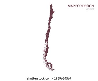 Chile map on white background vector illustration.