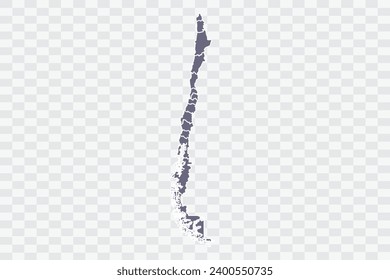 Chile Map pewter Color on White Background quality files Png