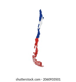 Chile map in polygonal style on white background. Vector illustration eps 10.