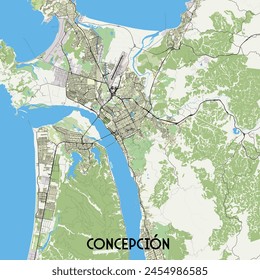 Concepción, Chile map poster art