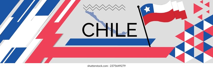 CHILE Map and raised fists. National day or Independence day design for CHILE celebration. Modern retro design with abstract icons. Vector illustration.	
