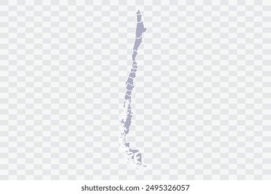 Chile Map silver Color on White Background quality files Png
