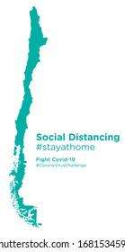Chile map with Social Distancing #stayathome tag