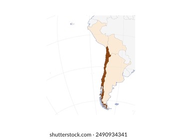 Chile Map in South America: Illustration of Chile and Surrounding Countries in the South American Continent