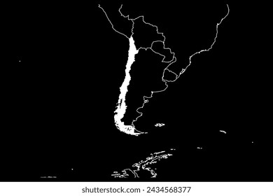 Chile mapa sudamérica fondo negro