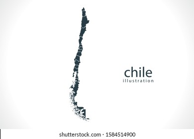 Chile map vector, Abstract design vector illustration Eps 10. High Detailed on white background.