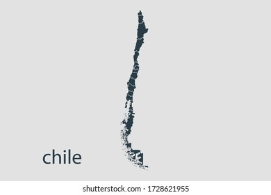 chile map vector, Abstract design vector ilustración Eps 10. Color de la marina. Alto detalle sobre el fondo blanco.