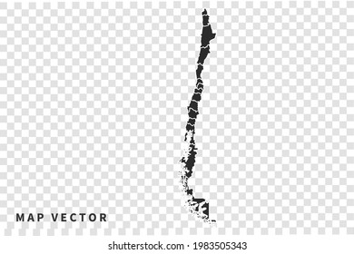 Chile map vector, isolated on transparent background