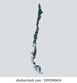 Chile map vector, isolated on gray background