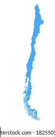 Chile Map - Vector Solid Contour