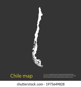 Chile map white color High Detailed on dark background. Abstract design vector illustration eps 10