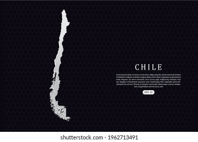Chile Map - World Map International vector template with White Color isolated on hexagon background - Vector illustration eps 10