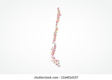 Chile Map - World map vector template with colorful dots, grid, grunge, halftone style isolated on white background for education, infographic, design, website - Vector illustration eps 10