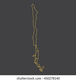 Chile map,outline,stroke,line style