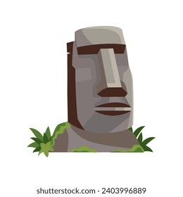 chile moai statue design illustration