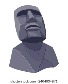 chile moai statue famous illustration isolated