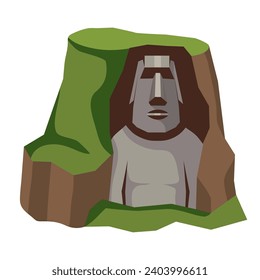 chile moai statue heritage illustration