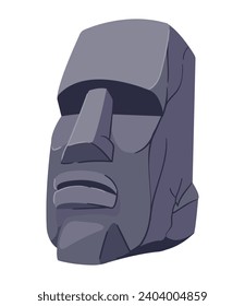 chile moai statue heritage illustration