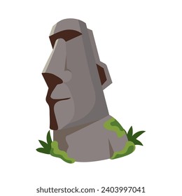 chile moai statue illustration isolated