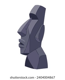 chile moai statue illustration isolated