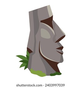 chile moai statue isolated design