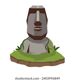 chile moai statue landmark illustration