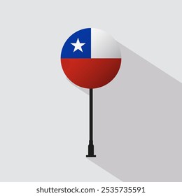 Ilustração do Vetor da Bandeira do Símbolo Nacional do Círculo do Chile