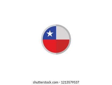 Chile national flag circle shape ball country emblem state symbol icon