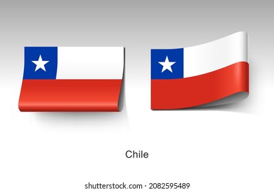 The Chile National Flag Clothing Label Tag. Illustration Flag of Chile Country in Latin America. Fabric Label Tag Concept Vector.