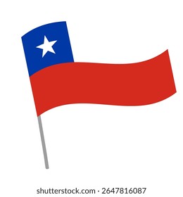 A bandeira nacional do Chile vibra com mastro
