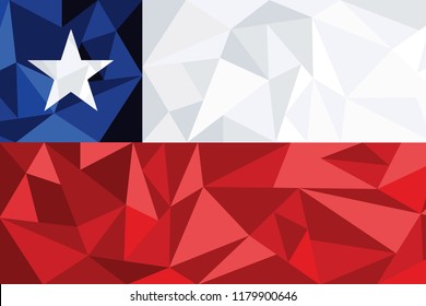 Chile National Flag polygonal design