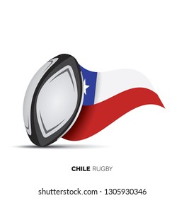 Chile national flag rugby ball.
