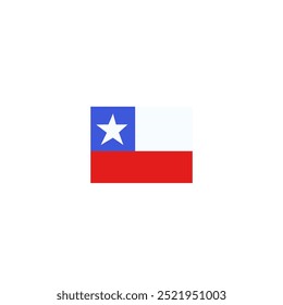 Bandeira Nacional do Chile com Estrela, Vermelho, Branco e Azul. Design de ícone de vetor.