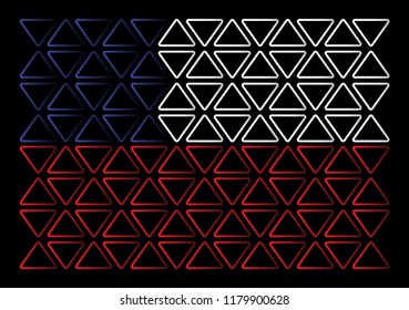 Chile National Flag as triangles